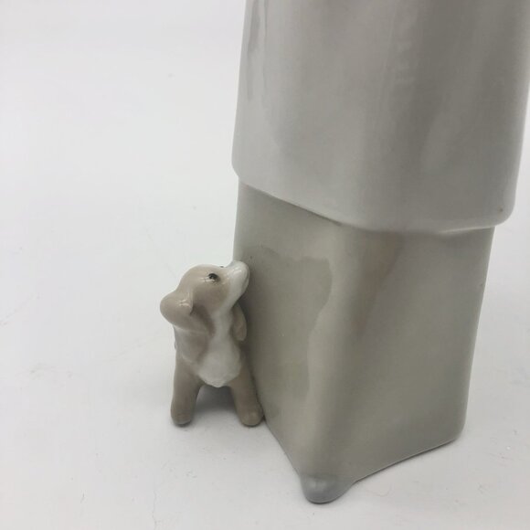 Lladro Figurine 10.5" TALL SHEPHERDESS WITH PUPPY DOG & BREAD BASKET #1034 Mint - Picture 8 of 13